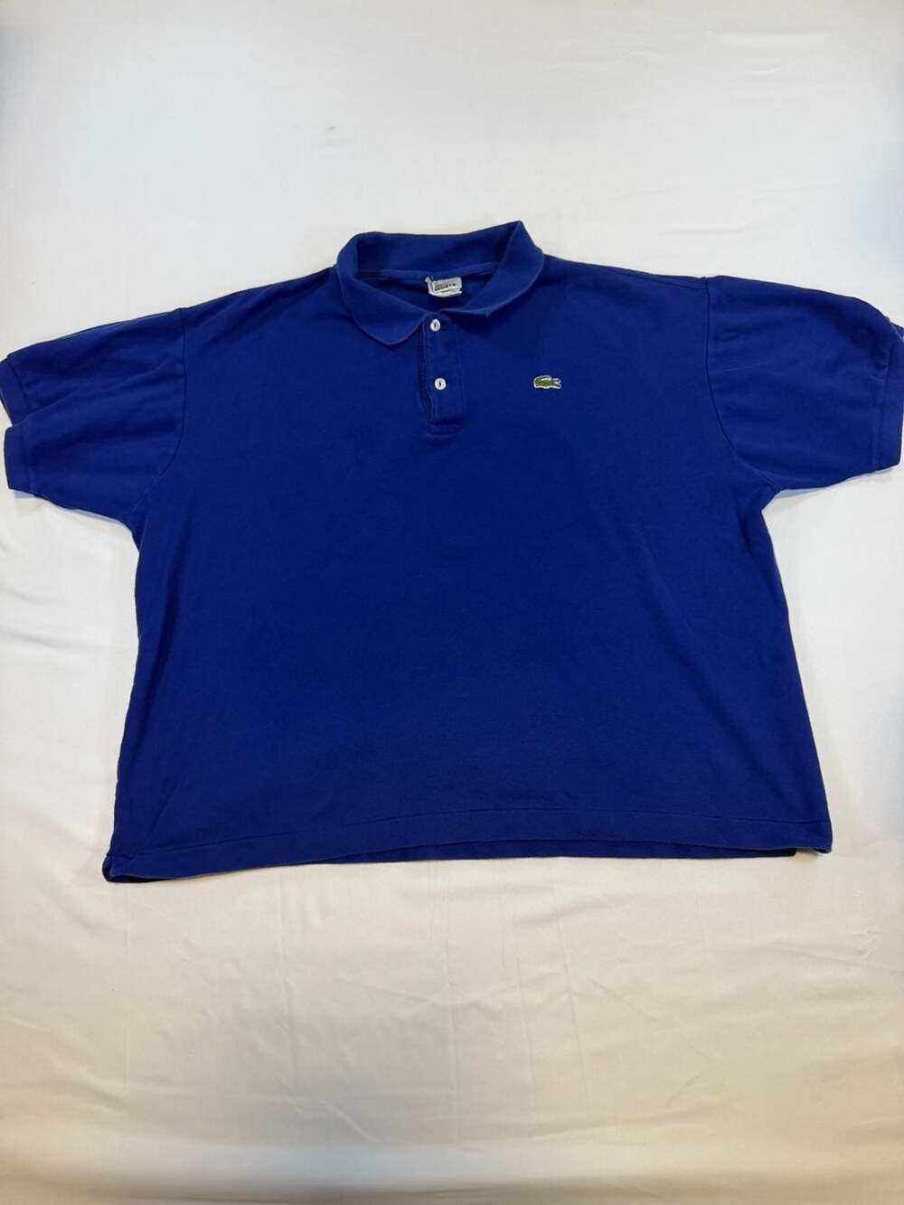 Vintage Lacoste Short Sleeve Collared Embroidered Polo Men's Shirt Blue Size 8